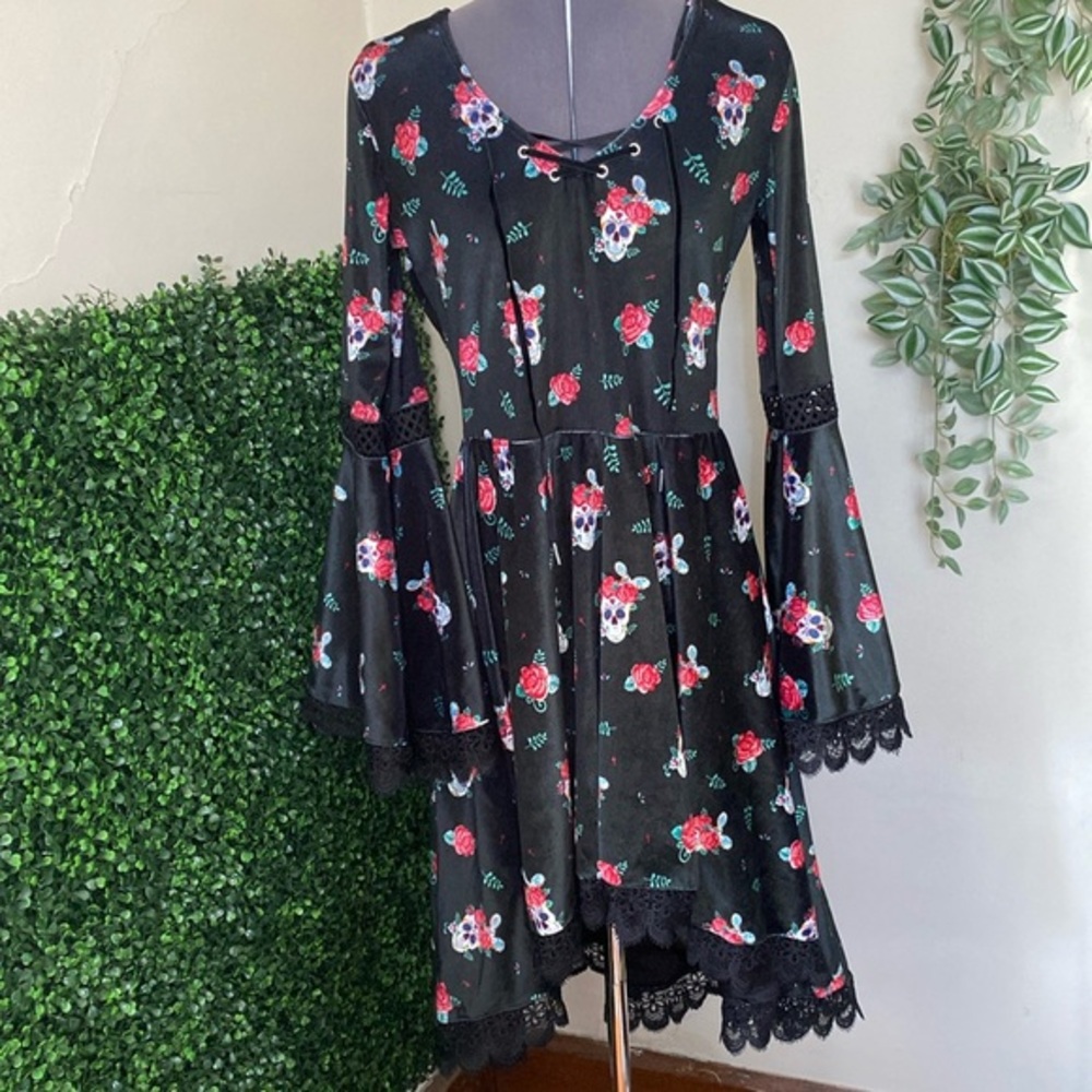 Spirit Halloween Sugar Skull Dress Sz Med